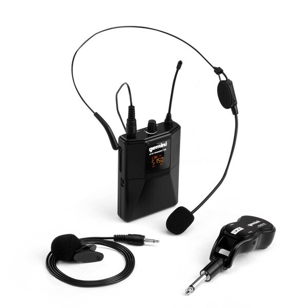 Main product image for Gemini GMU-HSL100 Professional Wireless Headset and Lavalier Rechargeable Battery Body Pack 235-162